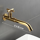 cheap Wall Mount-Wall Mounted Bathroom Sink Faucet, Brass Constructed Single Handle One Hole Long Reversible Spout Bath Mixer Taps for Bathroom Sink Tall Vessel in Black Chrome Antique Brass Silver