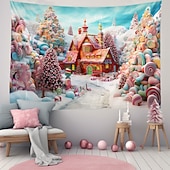 Недорогие пейзаж гобелен-candyland house подвесной гобелен настенное искусство большой гобелен фреска декор фотография фон одеяло занавеска дом спальня гостиная