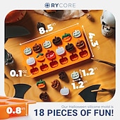 お買い得  ハロウィン-シリコンハロウィーン型: 18個のカボチャ型シリコン、各1.2インチ - ベーキングに最適 &amp;アンペア;冷凍、BPAフリー、シリコンかぼちゃ型、多用途、お祝いのおやつ、かぼちゃの形のお菓子に最適