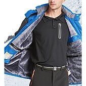 baratos Casacos &amp; Sobretudos para Homem-Homens Casaco com capuz Jaqueta de Trilha Jaqueta de Esqui Jaqueta de Chuva Ao ar livre Roupa Diária Quente Zíper Bolsos Inverno Bloco de cor Moda Roupa de rua Com Capuz Padrão Preto Vermelho Azul