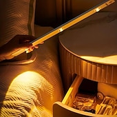 olcso szekrény világítás-1db intelligens led emberi test indukciós lámpa otthoni ultravékony macskaszem hegyi lámpa fekete csík újratölthető három színben állítható gardrób szekrény szoba világítás