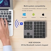 זול מקלדות-סגסוגת אלומיניום Bluetooth מקלדת נומרית אלחוטית עם רכזת usb פונקציית קלט דיגיטלית עבור windowsmac osandroid מחשב נייד
