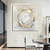 cheap Abstract Paintings-Handmade Abstract  gold painting 100% Hand Painted Oil Painting Wall Extra Large Abstract Gold circle Paintings On Canvas Original Fine Art Contemporary Wall Art Decor
