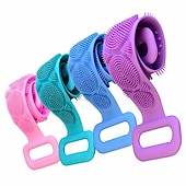  1pc Silicone Body Scrubber Shower Brush Bath Exfoliating Brush Belt Back Scrub Body Cleaner Cleaning Strap Bathroom Accessories