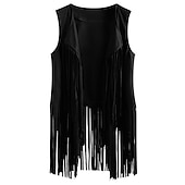 preiswerte Oberteile-Retro Vintage 1960er 1970er Wildlederweste Hippie Disco Quastenfransen Damen Mädchen Weihnachten Halloween Karneval Leistung Party / Abend Pride Parade Erwachsene Weste