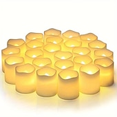 cheap Candle Lights-24Pcs Flameless LED Candle Creative Wishing Led Tea Light Warm White Flameless Candle Halloween Christmas Decor Candle Light