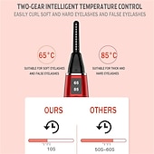 رخيصةأون الحلاقة و إزالة الشعر-أداة تجعيد الرموش الساخنة، شاشة LCD قابلة لإعادة الشحن عبر USB لتجعيد الرموش، مستشعر درجة الحرارة الطبيعي، تسخين سريع، آمن يدوم طويلاً، خالي من المتاعب