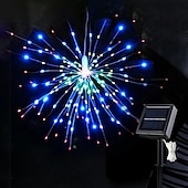 abordables Lumières de cordes solaires-1pc feux d&#039;artifice solaires d&#039;extérieur, décoration de jardin en forme de sphère de Noël en forme d&#039;étoile à LED