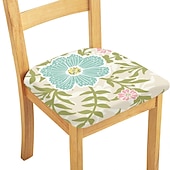 abordables Couverture de chaise de salle à manger-Housse de chaise de salle à manger housse de siège de chaise extensible en daim hydrofuge doux uni couleur unie durable lavable protecteur de meubles pour salle à manger fête