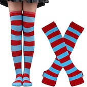 abordables Accesorios-Calcetines hasta rodilla Calcetines de Navidad Mujer Navidad Carnaval Mardi Gras Nochebuena Retro Antiguo Guantes Calcetines