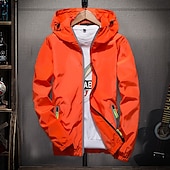 billiga Avslappnade jackor-Herr Lättviktsjacka Utomhusjacka Sommarjacka Vindtät jacka Semester Utomhussport Reflekterande UV-resistent Sommar Höst Ensfärgat Modern Stil Huva Normal N503 orange N503 mörkblå N503 grå N503 vit