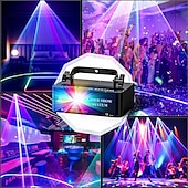 cheap Projector Lamp&amp;Laser Projector-DMX512 LED Indoor Stage Lights RGB Laser Scanner Beam Effect Stage Light Sound Activated Bedroom Laser Projector Lighting Show for DJ Disco Church Birthday Party Xmas