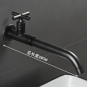 cheap Wall Mount-Wall Mounted Bathroom Sink Faucet, Brass Constructed Single Handle One Hole Long Reversible Spout Bath Mixer Taps for Bathroom Sink Tall Vessel in Black Chrome Antique Brass Silver