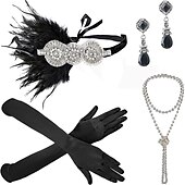 economico Accessori e altro-Anni 1920 Il grande Gatsby Abiti Il grande Gatsby Invitato al matrimonio Halloween Halloween Ricevimento di nozze Addio al Nubilato Adulti Guanti Orecchini Collana Tutte le stagioni