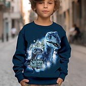 cheap Boy&#039;s 3D Animals-Boys 3D Dinosaur Sweatshirt Pullover Long Sleeve 3D Print Fall Winter Fashion Streetwear Cool Kids 3-12 Years Outdoor Casual Daily Regular Fit