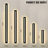 cheap Wall Sconces-Modern LED Wall Light, Indoor/Outdoor IP65 Waterproof Garden Light40/60/80/100/120cm Black Long Stripe Wall Light, Terrace Corridor Bedroom Living Room Wall Light 110-240V