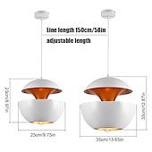economico Luci a sospensione-lampada a sospensione a led lampada da soffitto 25cm 35cm rotonda design semplice oro nero oro bianco e27 / e26 i lampada a led ristorante lampada da soffitto studio bar camera da letto lampada ac220v
