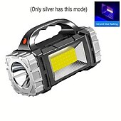 abordables Luces de trabajo-Luz portátil solar multifuncional, linterna led recargable por USB con luz lateral, resistente al agua, reflector, 1 ud. &amp;Foco, linterna de mano para acampar al aire libre en casa, pescar, hacer