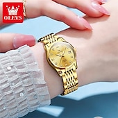 cheap Mechanical Watches-OLEVS 6673 Fashion Business Silver Stainless Steel Women Mechanical Watches Top Brand Luxury Waterproof Automatic Watch