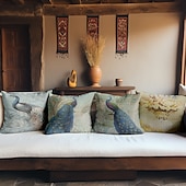 billige dyrestil-vintage peacock dobbel sideputetrekk 1 stk mykt putetrekk putetrekk til sofa soverom stue overlegen kvalitet maskinvaskbar