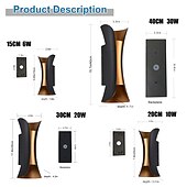 economico applique da esterno-lampada da parete a led per esterni 6w 10w 20w 30w illuminazione su / giù lampada da parete ip65 impermeabile a doppia testa curva per interni lampada da camera moderna luce bianca calda ac85-265v