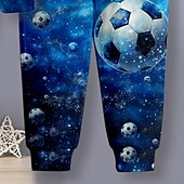 billiga Pojkens 3D Sporter &amp; Spel-Pojkar 3D Fotboll Huvtröja och byxor Set Långärmad 3d-utskrivning Höst Vinter Aktiv Mode Häftig Polyester Barn 3-12 år Utomhus Gata Semester Normal