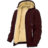halpa fleece villapaidat-Miesten Huppari Täysi vetoketjullinen huppari Fleecetakki Musta Valkoinen Viini Armeijan vihreä Laivaston sininen Hupullinen Tavallinen Urheilu ja ulkoilu Päivittäin Pyhäpäivä Vintage Katutyyli