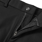 preiswerte Schlank-Herren Anzughosen Hose Hosen Hose Freizeithose Anzughose Tasche Einfarbig tragbar Draussen In voller Länge Hochzeit Heim Arbeit Modisch Strassenmode weiß grau Schwarz elastisch