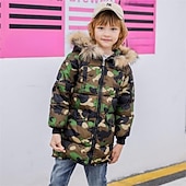 billiga Pojkars dunjacka och parka-Barn Pojkar Ner Hoodiejacka Ytterkläder Pufferjacka för barn Ensfärgat Långärmad Dragkedja Täcka Ledigt Bomull Förtjusande Dagligen Svart Armégrön Vår Höst 7-13 år