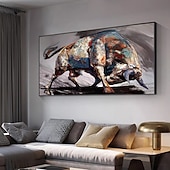 olcso Állatos festmények-mintura kézzel készített absztrakt állatok bika olajfestmények vászonra fal művészeti dekoráció modern kép lakberendezéshez hengerelt keret nélküli feszítetlen festmény