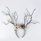 Χαμηλού Κόστους Αξεσουάρ Styling μαλλιών-1 τεμάχιο προσομοίωση κέρατα δέντρων, κρίκοι μαλλιών, λουλούδια, κορδέλα δέντρων για γυναίκες, cosplay, χριστουγεννιάτικο φεστιβάλ, πάρτι γενεθλίων