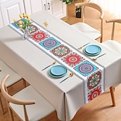 cheap Tablecloth-Waterproof Tablecloth PVC Oilproof Rectangle Table Cloth Table Cover for Party, Family Dining, Restrant