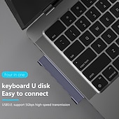 cheap USB Hubs-4-Port USB C Hub Adapter with 60W Power Delivery - Perfect for MacBook Pro/Air iPad Pro Dell Chromebook &amp; More