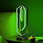 Недорогие ночники-Современные настольные лампы RGB с регулируемой яркостью, многоугольная светодиодная настольная лампа с пультом дистанционного управления и приложением управления для спальни, гостиной, офиса,