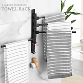 cheap Towel Bars-Towel Bar Robe Hook Bathroom Shelf Foldable Multilayer New Design Contemporary Modern Aluminum Metal 1PC - Bathroom 4-towel bar Wall Mounted