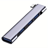 cheap USB Hubs-4-Port USB C Hub Adapter with 60W Power Delivery - Perfect for MacBook Pro/Air iPad Pro Dell Chromebook &amp; More