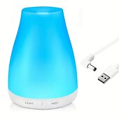 cheap Humidifiers &amp; Dehumidifiers-Portable Colorful Lights H2o Spray Cool Mist Humidifier Double Wet Aroma Essential Oil Diffuser Usb Rechargable Minicar Home Air Humidifier