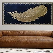 tanie Obrazy z martwą naturą-Handmade ręcznie malowany obraz olejny wall art nowoczesne abstrakcyjne pióro martwa natura krajobraz dekoracja wnętrz walcowane płótno bez ramki nierozciągnięte