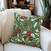 billige Ferieputetrekk-holly dobbel side putetrekk 1 stk mykt dekorativt firkantet putetrekk putetrekk for soverom stue sofa sofa stol