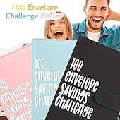 رخيصةأون الدفاتر والمخططات-تحدي توفير المال في 100 ظرف، تحدي توفير مخطط الميزانية، مجلد كتب الميزانية الجديد لعام 2023 مع مظاريف نقدية، تحديات التوفير، مجلدات دفاتر الملاحظات لتوفير 5050 دولارًا
