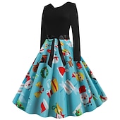 preiswerte Für Frauen-Weihnachtsmann Weihnachtskleid Ausgefallenes Weihnachtskleid Damen Weihnachten 1950er Erwachsene Weihnachten Neujahr Heiligabend Weihnachten Party Silvester Kleid