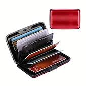 cheap Storage &amp; Organization-Aluminum Bank Card Holder Blocking Hard Case Wallet Solid Credit Card Anti-RFID Scanning Protect Card Holder