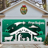お買い得  屋外装飾-クリスマスガレージドアバナー、屋内屋外クリスマス休暇、幸せな背景、装飾カバー、クリスマス新年あけましておめでとうございますバナー、大型ドアカバー、クリスマス装飾