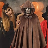 levne Pláště a pláštěnky-Retro Středověké Renesanční Pláštěnka plášť s kapucí Čerodějnice Pirát Viking Dámské Keltské Viking Fantazie předvečer Všech svatých Karneval Plesová maškaráda Párty LARP Dospělé Přehoz Celý rok
