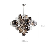 economico Lampadari particolari-9-Light 60 cm Oscurabile Plafoniere Metallo geometrico Finiture verniciate Moderno 110-240 V