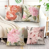 cheap Floral &amp; Plants Style-Spring Double Side Cushion Cover 1PC Soft Decorative Square Throw Pillow Cover Cushion Case Pillowcase for Sofa Bedroom Superior Quality Machine Washable
