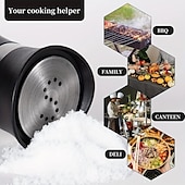 billige Kjøkkenutstyr og -redskap-2 stk påfyllbare salt- og pepperbøssesett - lokkbeholder i rustfritt stål for hjem, restaurant og piknik - 3,4 oz kjøkkentilbehør