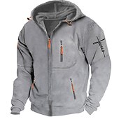 abordables Sudaderas con capucha gráficas para hombre-Hombre Letra Estampados Sudaderas Manga Larga Sudaderas Con Capucha Moda Diario Vacaciones Noche Primavera &amp; Otoño Gris Ligero Azul Oscuro Gris Ropa Diseñador S M L XL 2XL 3XL