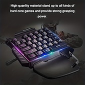 abordables Claviers-Clavier de jeu mécanique à une main, mini clavier de jeu portable rétroéclairé rvb