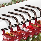 זול Christmas Bath-1 יחידת מחזיקי גרביים לחג המולד למעטפת מחזיקי גרביים מתכווננים להחלקה, קולב גרביים לקישוטים למסיבת חג המולד